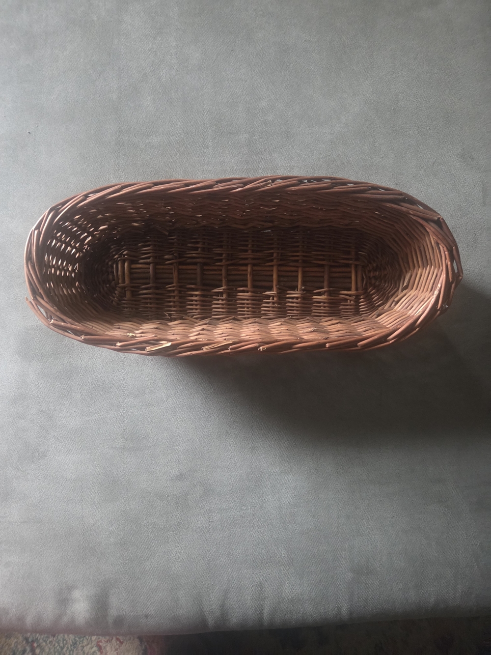 Woven Oval Bread Basket in Warm Brown